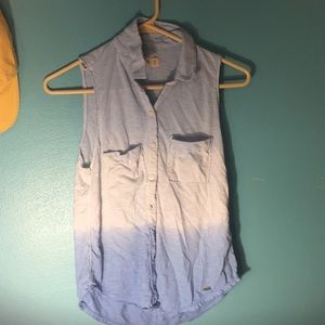 Hollister ombré button up tank top barley worn